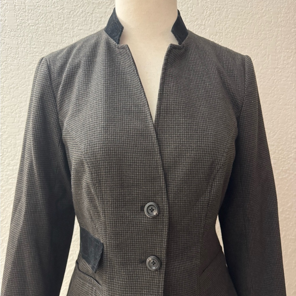 Merona Equestrian Tweed Multicolored Jacket Polyester/Rayon Elbow Patch  XS‎ EUC